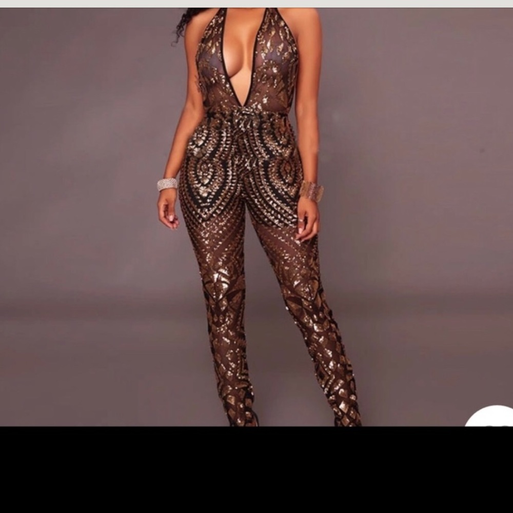 MOVING SALE! Mesh see through sequin jumpsuit